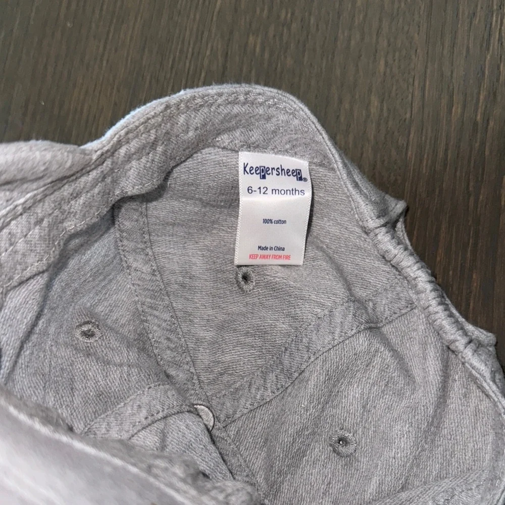 Keepersheep Light Gray & Chambray Baby Cap Set | 6-12M